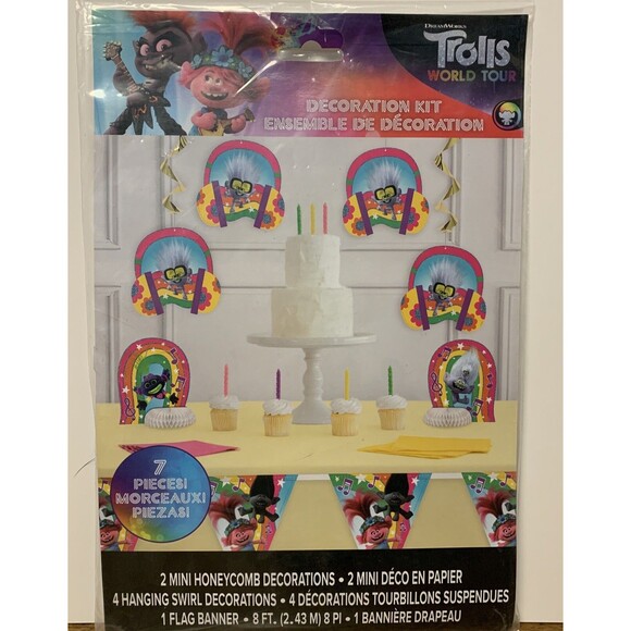 Trolls Birthday Party Decorations, Kit 7 Pieces - Picture 1 of 5